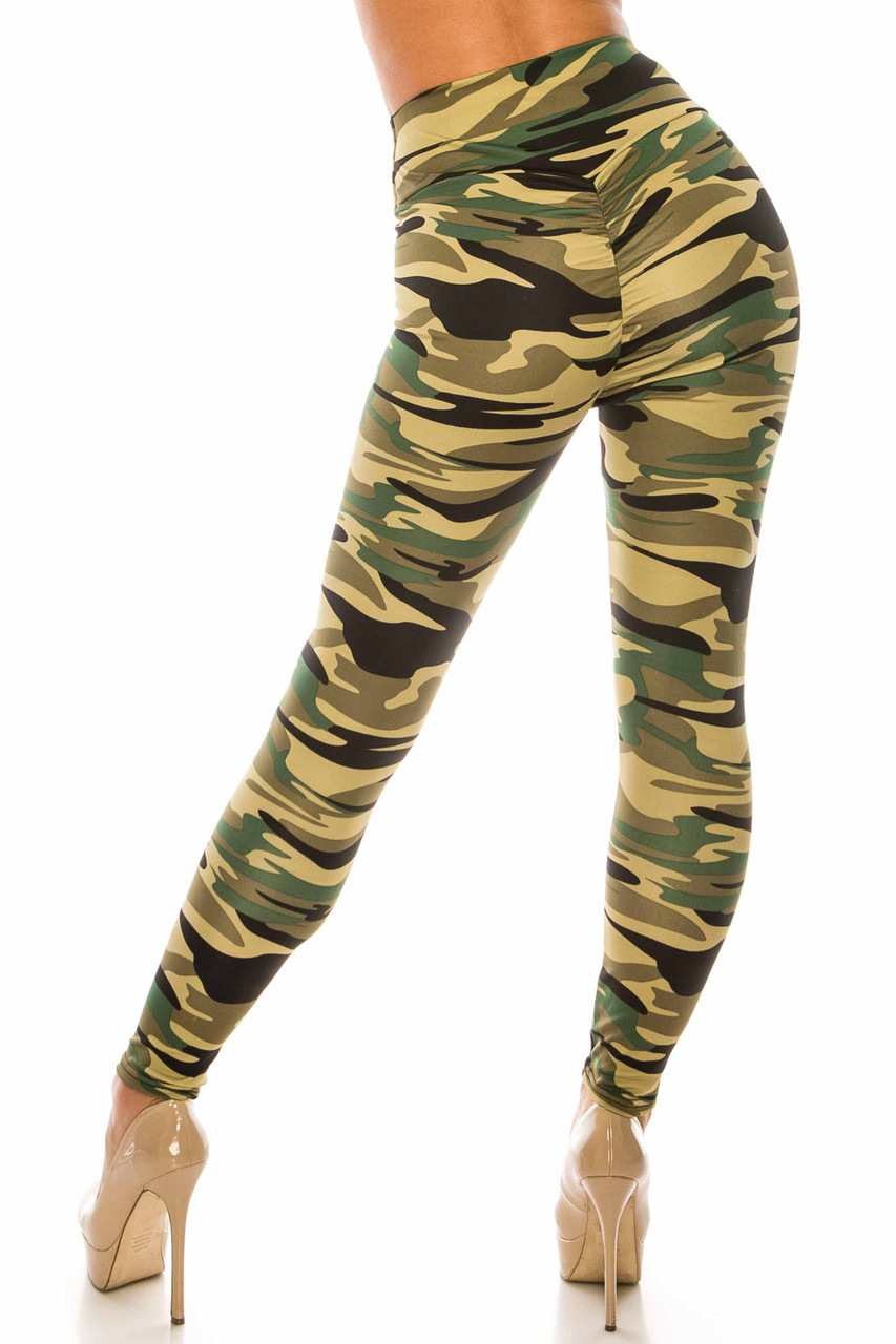 Aurora High Waist Scrunch Fitness Legging Green - Athletika